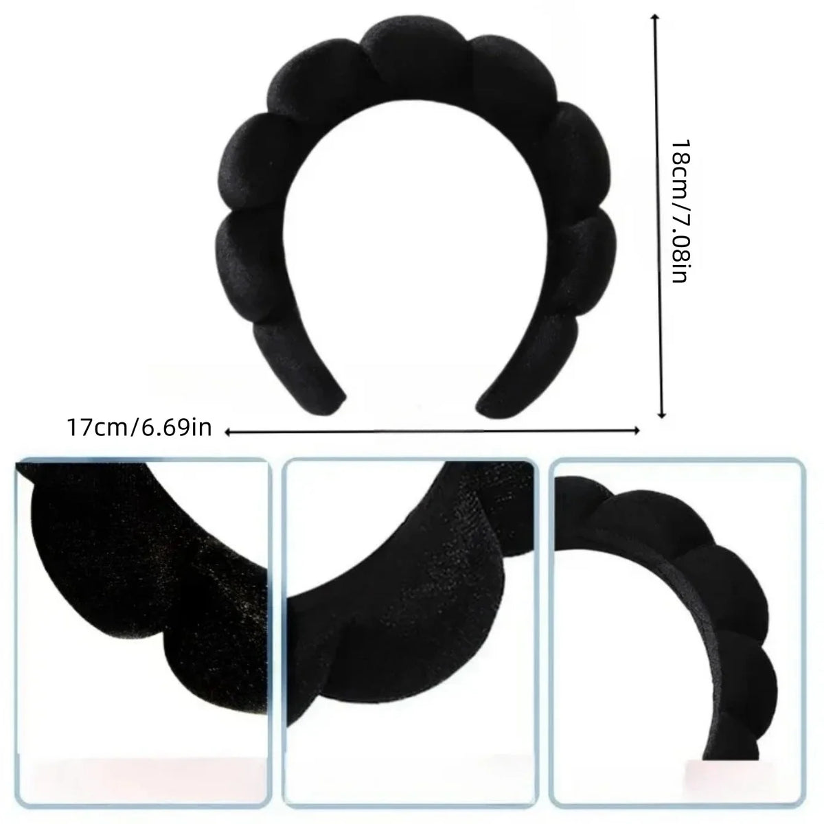 3PCS Spa Bubble Headband & Wristbands Skincare Set