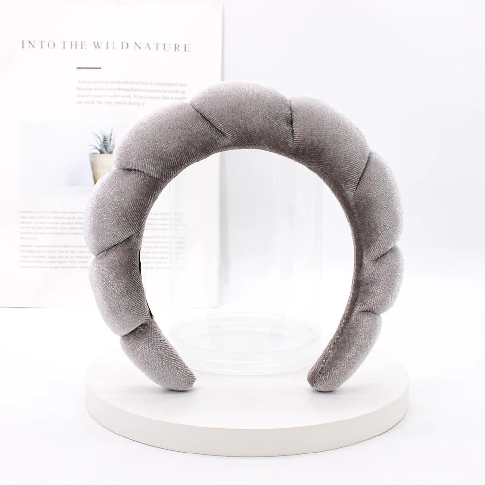 Velvet Sponge Spa Headband for Face Washing & Skincare