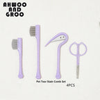 Pet Facial Cleaning Comb Set Removes Tear Stains Eye-poop Cat Paw Comb Dog Hair Repair Scissors Cat Hair Comb Pet Clean Supplies