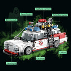 Mini Ghost Racing Car Building Blocks 562PCS MOC RetroAmbulance Bricks DIY Assembly Toy Adults Halloween Christmas Birthday Gift