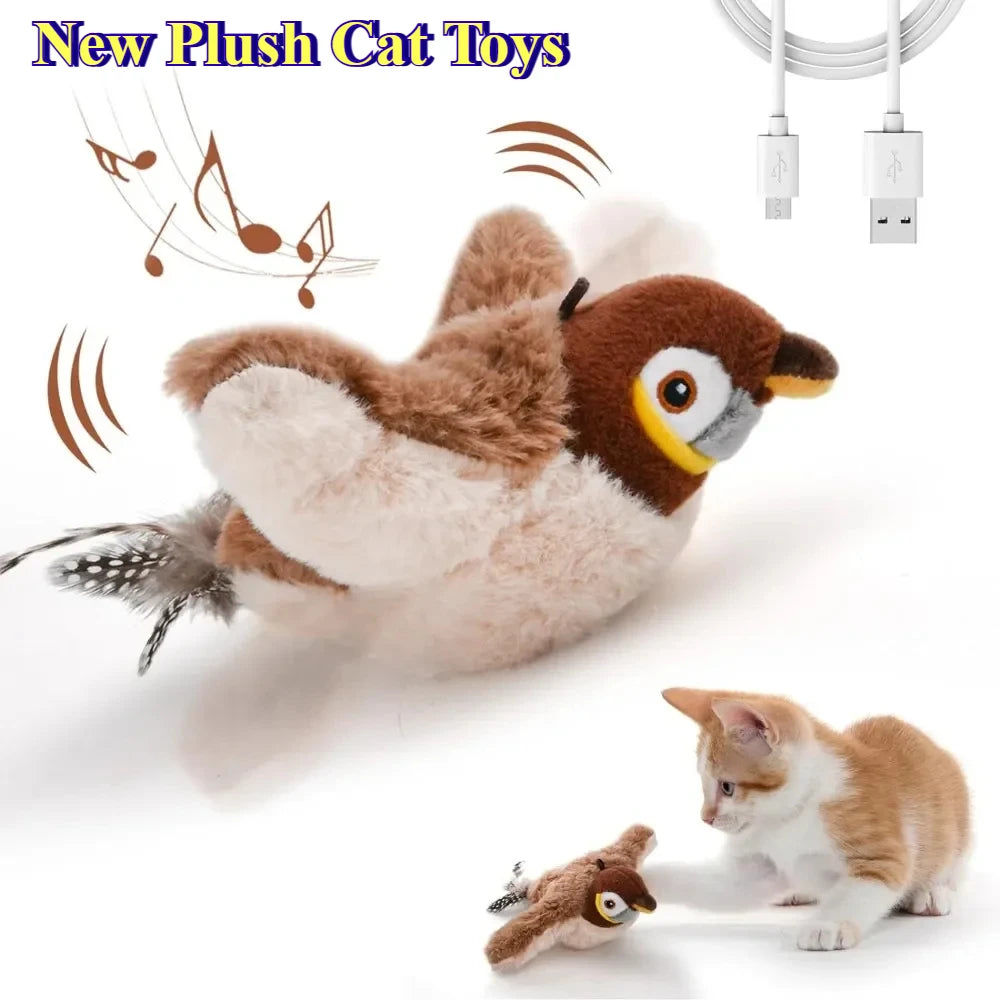 Interactive Electric Bird Cat Toy with Catnip for Indoor Play