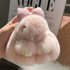 Cute Rabbit Bow Plush Keychain Bag Charm Gift for Girls and Women
