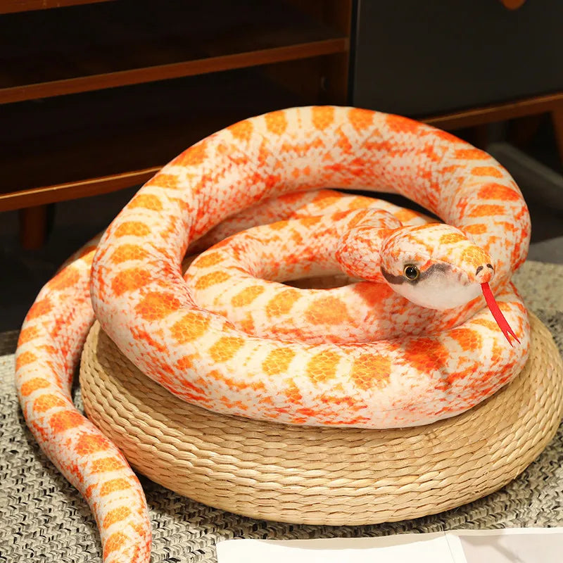 Long Python Snake Plush Toy Soft Stuffed Animal Pillow