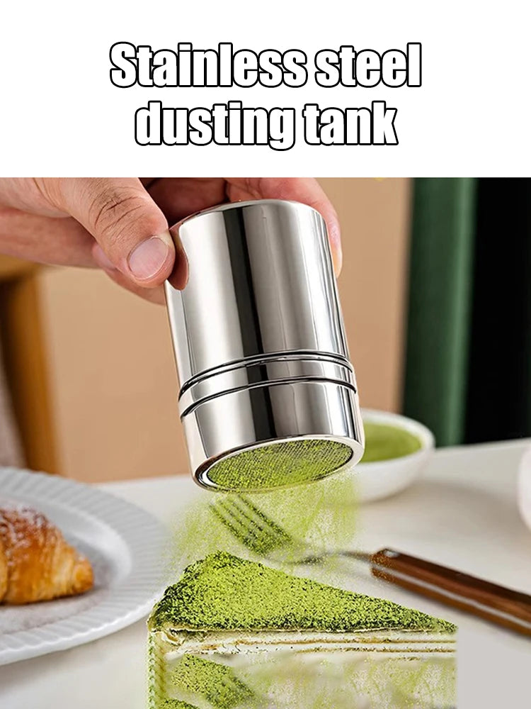 Stainless Steel Powder Shaker with Lid – Fine Mesh Cocoa & Coffee Duster