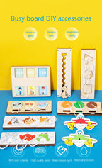 Montessori Busy Board Accessories DIY Wooden Learning Activity Kit