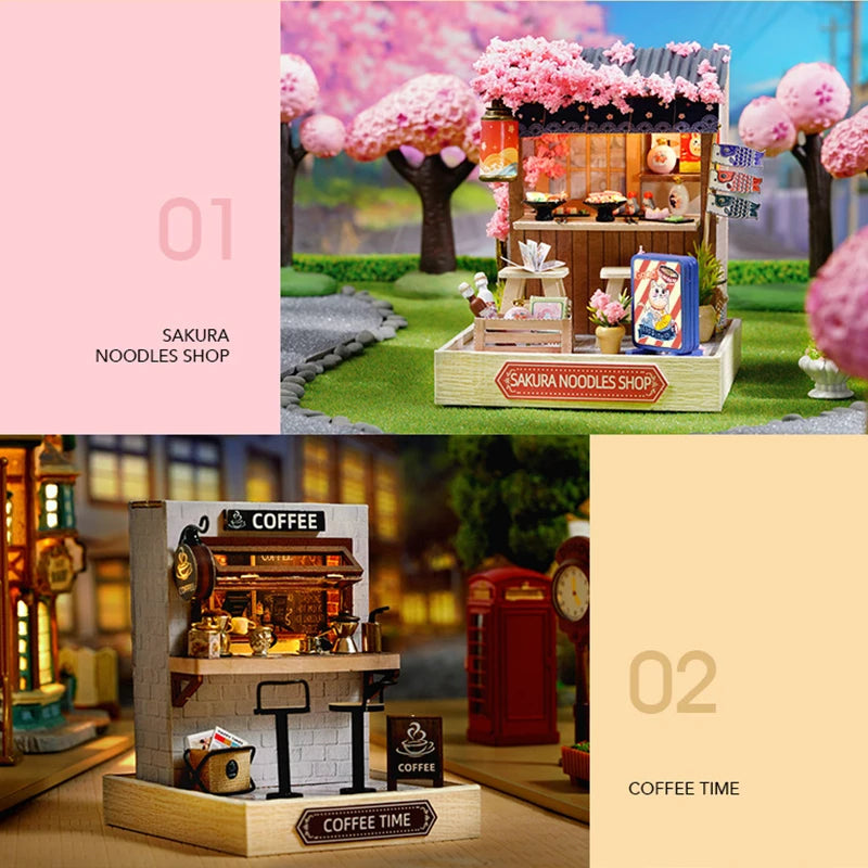 Wooden Miniature Doll House DIY 3D Puzzle Building Kit