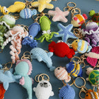 Ocean Animal Crochet Keychain Tropical Fish Bag Charm