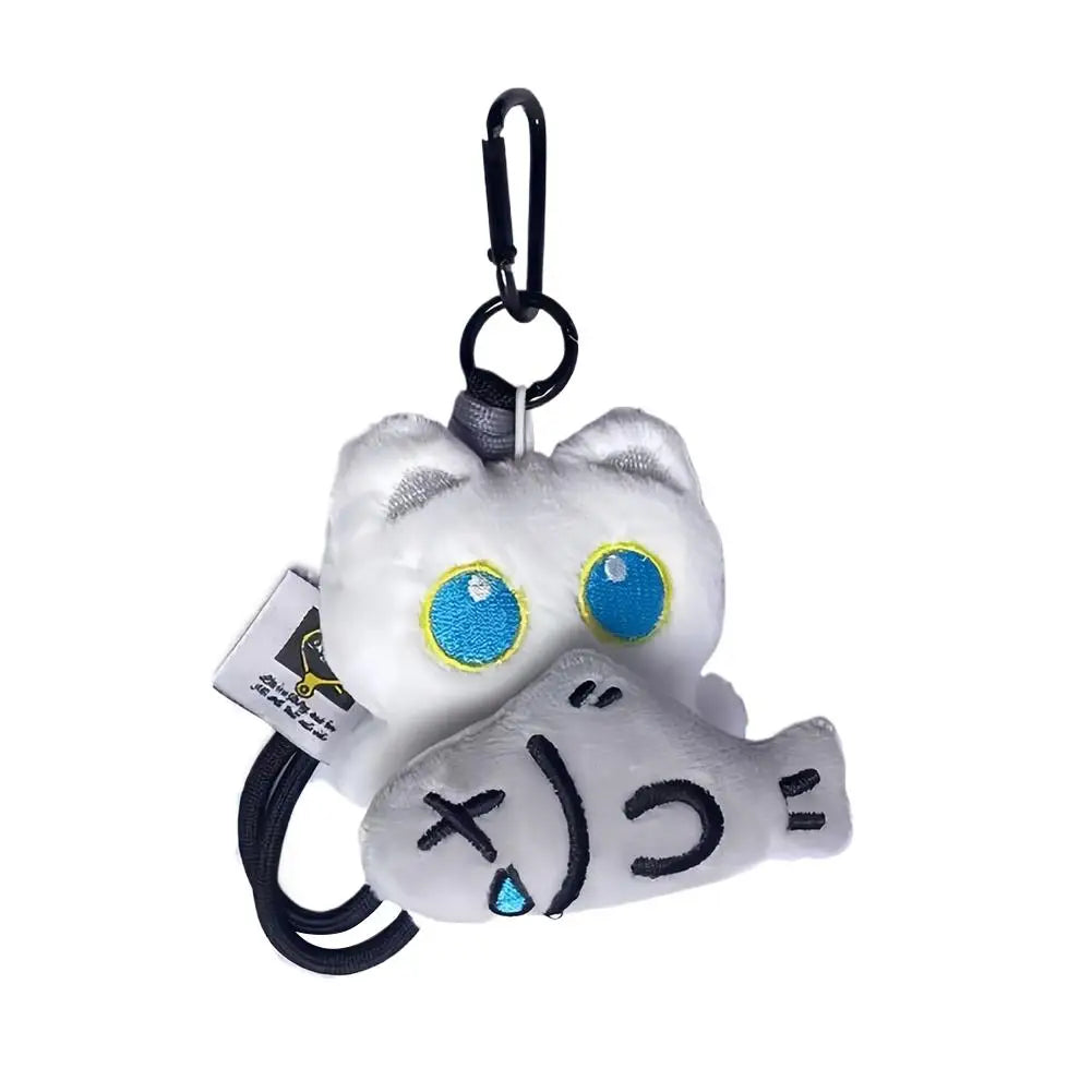 Cute Cartoon Black Cat Plush Keychain Kawaii Bag Charm