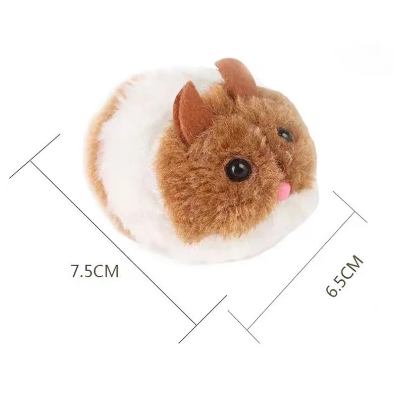New Simulation Mechanical Mouse Toy Will Turn Around Run Away Plush Hamster Pet Kitten Safety Plush Mouse Interactive Toy Gift