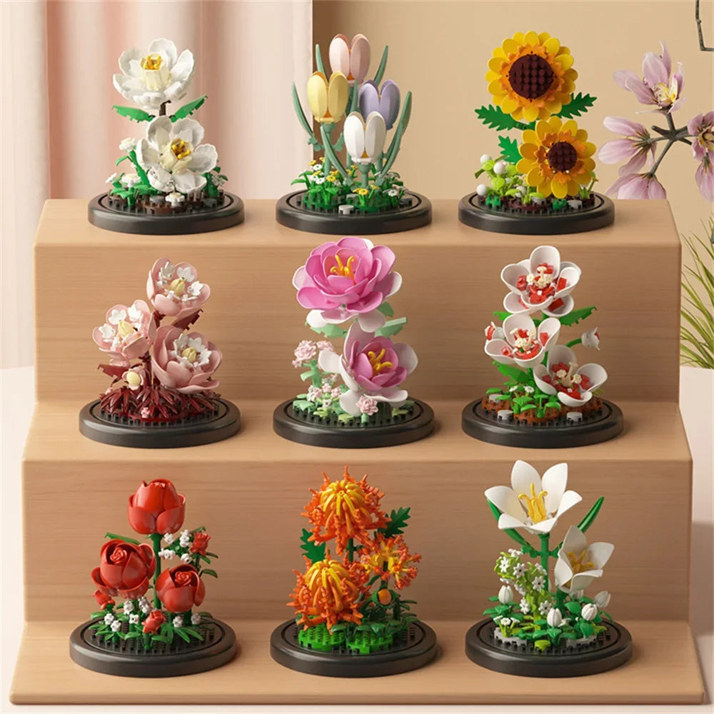 Eternal Flower Bouquet Bonsai Micro Building Blocks Set
