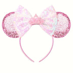 Cartoon Sequin Mouse Ears Headband with Bow
