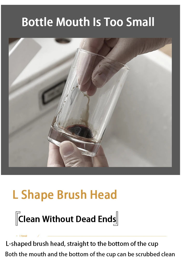 Kitchen Cleaning Tools Drink Bottles Glass Scrubbers Cleaning Brush Wooden Bottle Cleaning Brush with Long Handle