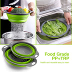 Foldable Silicone Vegetable Washing Basket – Fruit Cleaner & Food Drain Strainer