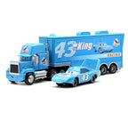 Disney Pixar Cars Toys Lightning McQueen Jackson Diecast Vehicle King Mike Uncle 1:43 Truck Trailer Model Toy Gifts