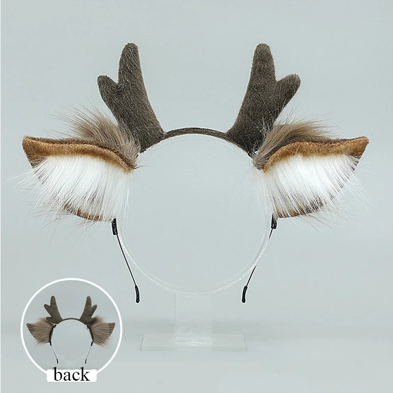 Cute Plush Deer Antler Headband for Women