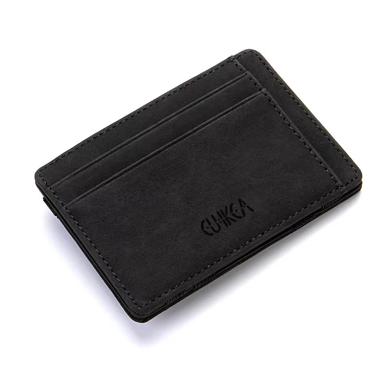Quality PU Leather Mini Men Card Holder Wallets Zipper Coin Pocket Slim Magic Male Wallet Credit Bank Card Case Small Man Purses