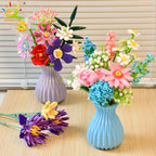 HUIQIBAO MOC Flower Model Building Blocks 3D Bouquet Plants Sunflower Rose Bricks Kits Children DIY Educational Toys Home Decor