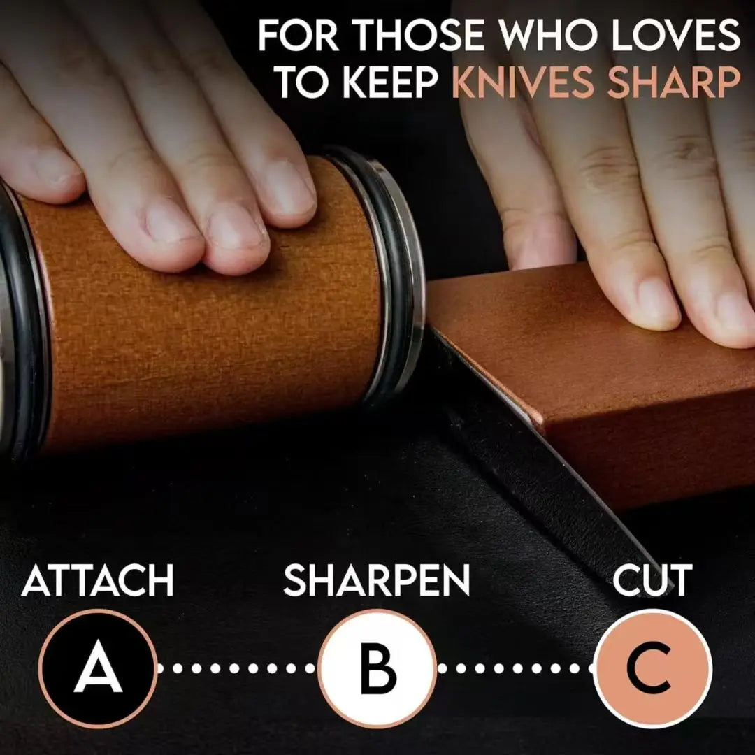 Rolling Knife Sharpener Kit – Magnetic Diamond Sharpening Stone with 15° & 20° Angle Guide