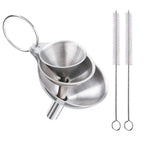 3–5 Pcs Stainless Steel Kitchen Funnel Set – Food Grade Bottle Filling & Spice Transfer Tool