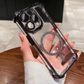 Transparent Plating Shockproof Glitter Magnetic Phone Case For iPhone 18 17 15 16 14 11 12 13 Pro Max Plus Air For Magsafe Cover