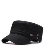 Four Seasons Flat Top Hat Men'S Simple Cotton Peaked Hat Fashion Baseball Cap Casual Cap, Commuter Sunshade Hat