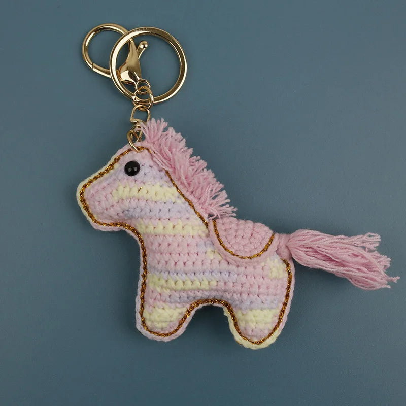 Funny Zebra Crochet Keychain Sheep Animal Bag Charm