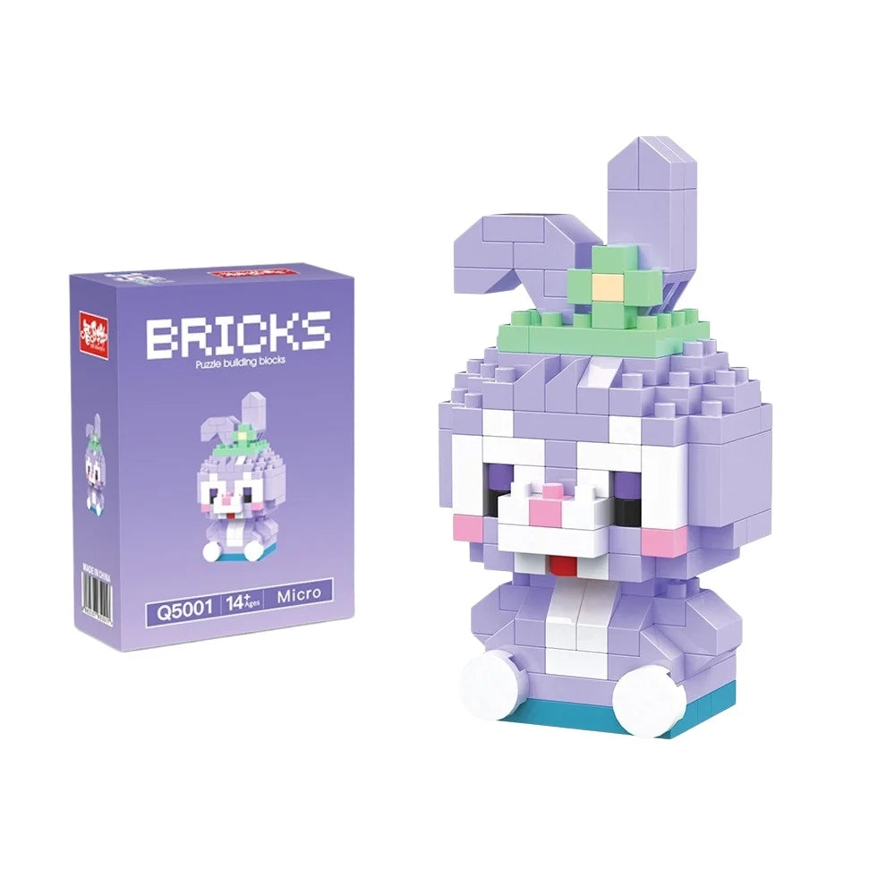 Disney 214 style Winnie LinaBell StellaLou Building Blocks Princess Cartoon Figrues Bricks Children's Assembly Toys Model Gift