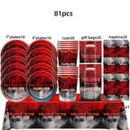 Horror Movie Stranger Theme Birthday Party Decoration Tableware Tablecloth Cup Plate Napkin Baby Shower Party Favors Supplies
