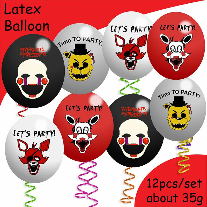 FNAF Five Nights Freddyed Birthday Party Decorations Kids Disposable Tableware Cup Plate Napkin Straw Baby Shower Supplies Event