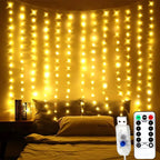 Wedding Garland Fairy Lights Outdoor 8 Mode LED USB Curtain Light String Christmas Tree Holiday Decoration Garden Light