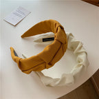 Korean Hair Accessories Solid Color Cotton Crumpled Women's Head Hoop Wide Bezel Makeup Hairbands for Ladies Headwear 2023 New