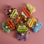 Funny Crochet Sausage Mouth Keychain Key Holder Pouch
