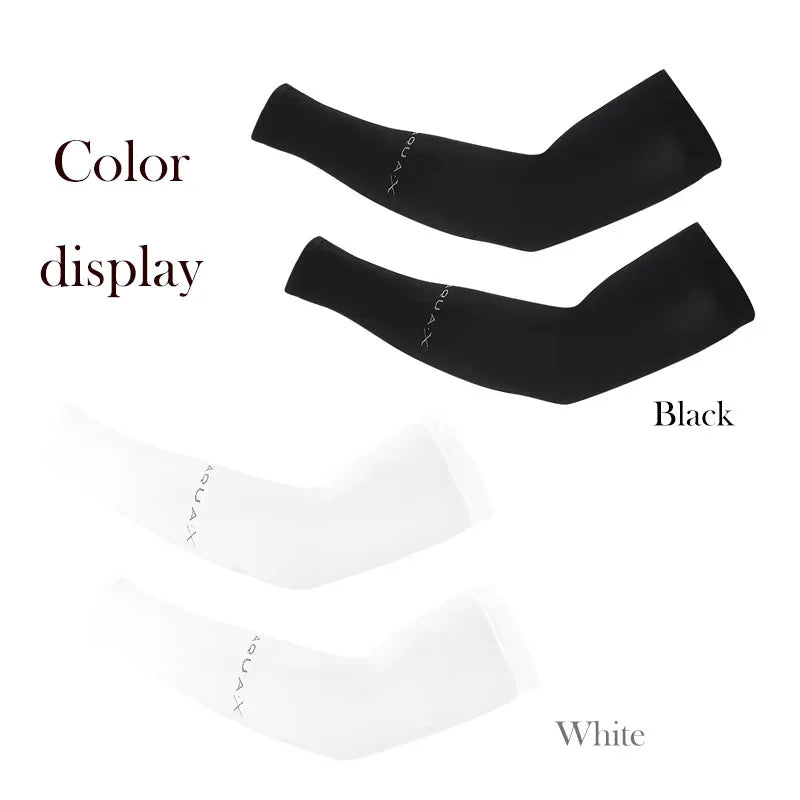 Ice Silk Sports Arm Sleeves for Men UV Protection Sunshade Cooling Summer Arm Covers for Cycling Outdoor Travel Running Fitness