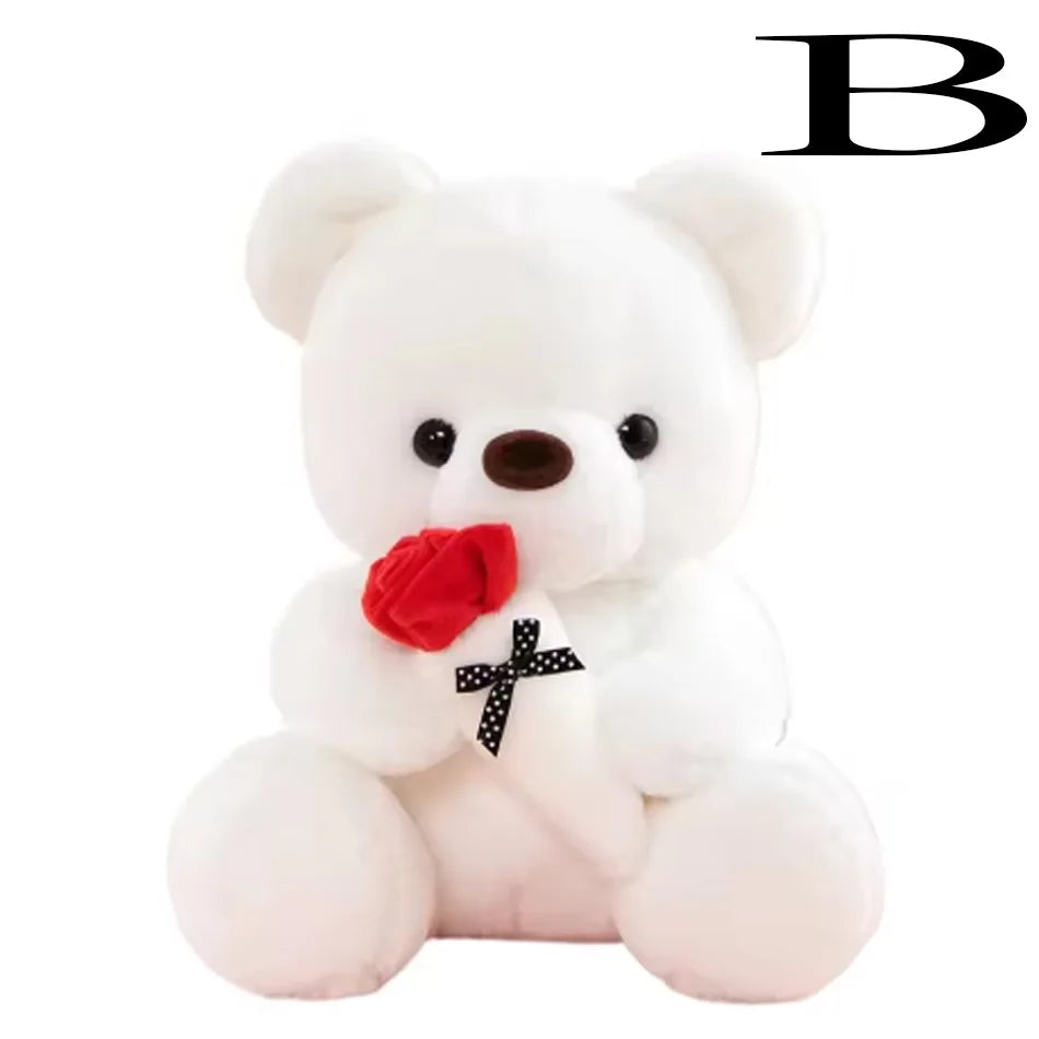 25cm Kawaii for Valentines Day Gift Teddy Bears Stuffed Animal Rose Bear Doll Valentine's Day Gift for Girlfriend