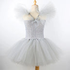 Halloween Grey Joker Costume for Kids Clown Cosplay Carnival Party Clothes Gray Children Girls Fancy Tulle Tutu Dresses