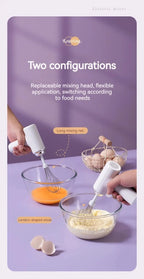 Wireless Electric Food Mixer – 3-Speed Portable Egg Beater & Frother