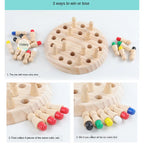 Wooden Memory Match Chess Board Montessori Educational Game for Kids