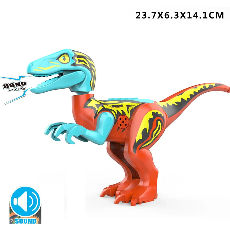 Jurassic Raptor Building Blocks Mini Dinosaur Construction Toy Set