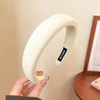 Solid Color Sponge Wide Headband for Women