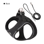 Dog Harness Leash Set for Small Medium Dog Adjustable Reflective Puppy Cat Harness Pet Vest Chihuahua Dachshund Outdoor Walking