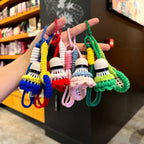 Crochet Badminton Keychain Mini Sports Bag Charm