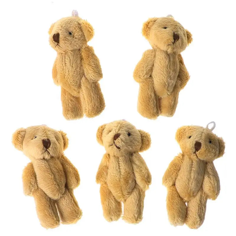 5PCS Plush Stuffed Bear Ornament Lovely Plush for Key Chain Bag Decor Handbag Accessories for Key Ring Girl Gift Women F