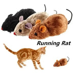 Wind-Up Plush Running Mouse Toy for Interactive Indoor Cat Play