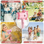 Unicorn Bubble Blower Automatic Bubble Machine Fantasy LED Lights Outdoor Bubble Toy for 3 year+ old Included Bubble Solution
