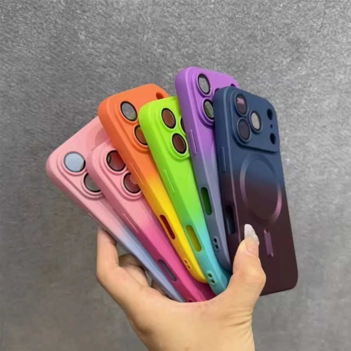 Silicone Soft Phone Case Slim Protective For Apple iPhone 18 17 Air 16 Pro Max 15 14 Plus 13 12 11 for Magnetic Gradient Cover