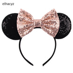 Embroidered Sequin Ears Bow Headband for Women & Girls