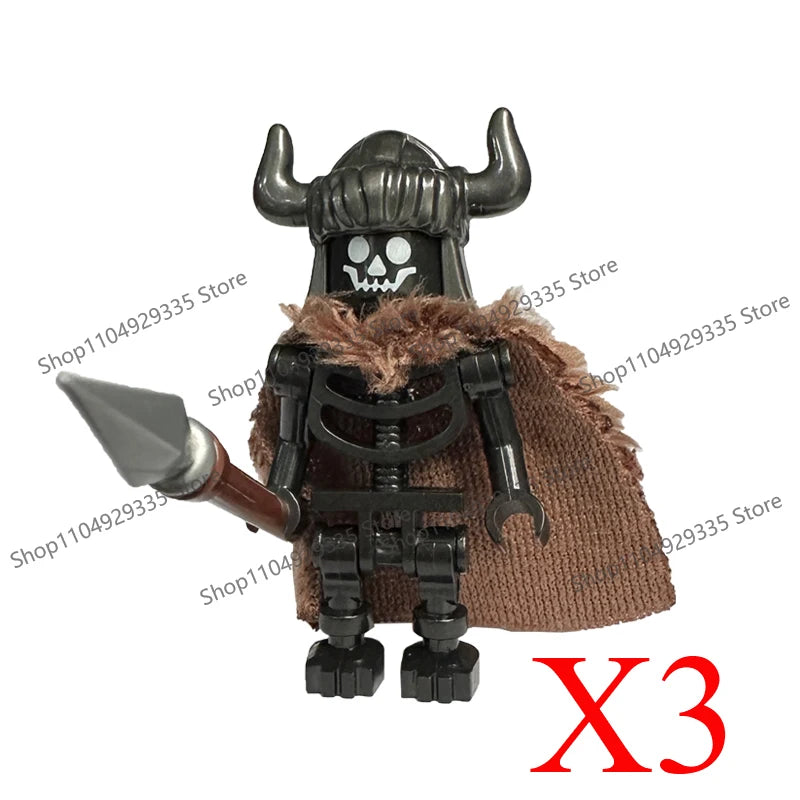 Halloween Scene Building Blocks Skeletons Ghosts Army King Assembled Charactesrs Figures DIY Accessories Bricks Toys Kids Gifts