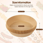Disposable Air Fryer Paper Liners – Oil Proof Non-Stick Parchment Baking Paper