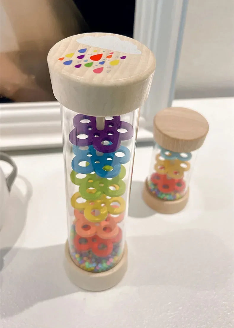Montessori Wooden Rain Stick Baby Sensory Music Toy