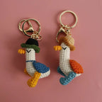 Cute Crochet Parrot Keychain Handmade Bird Bag Charm